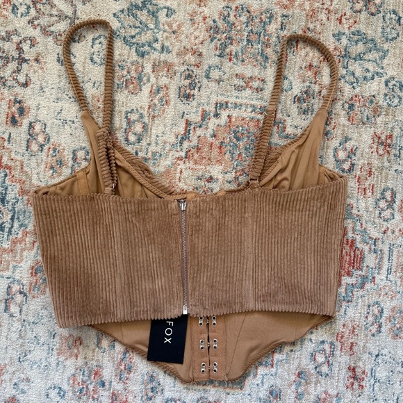 White Fox No Shade Corduroy Bustier Tank NWT — Size Medium - Picture 5 of 7